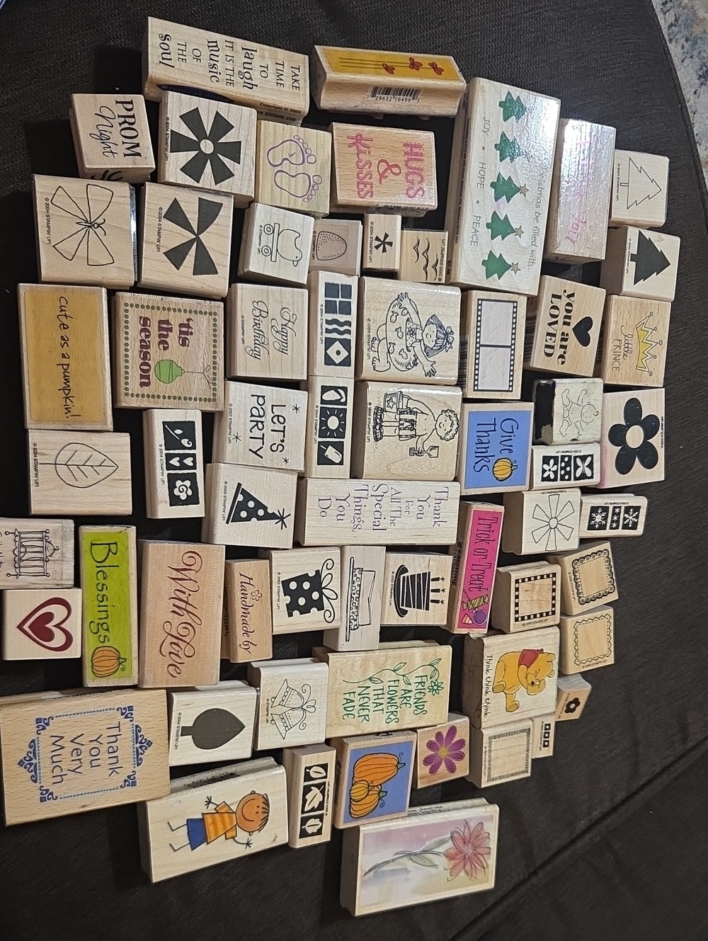 Stampin' Up! Assorted Wooden Rubber Stamps Lot